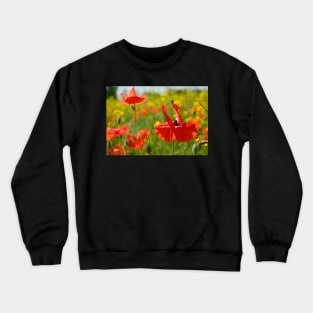 Wild Red Poppies Crewneck Sweatshirt